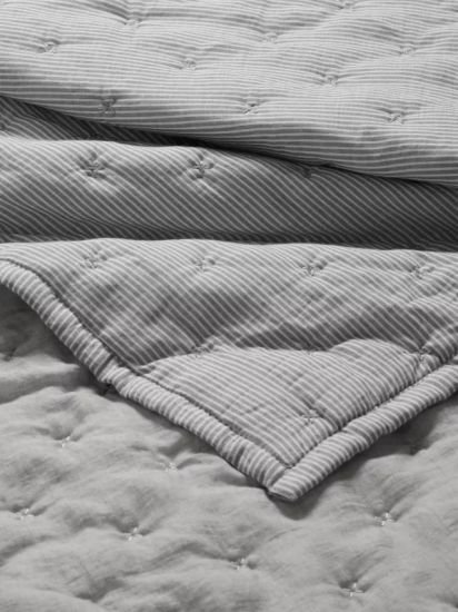 Stripe Reversible Quilted Bedspread,Blue