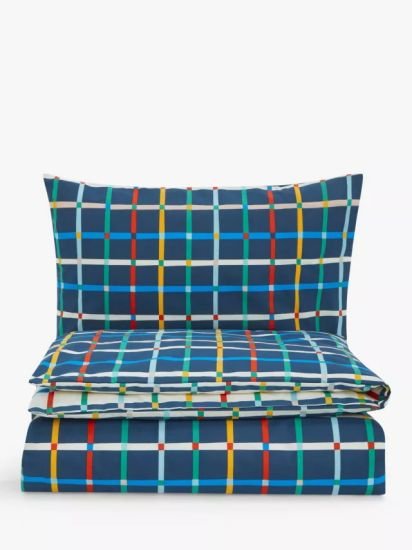 Easy Care Check Reversible Duvet Cover and Pillowcase Set,  Single set