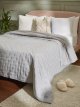 Stripe Reversible Quilted Bedspread,Blue